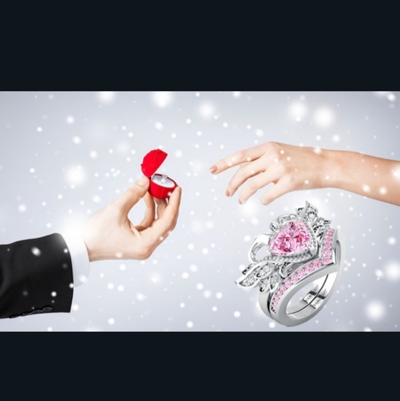 (3)Luxury Diamond engagement ring set 💍💕 2 swans side by side - Picture 7 of 8